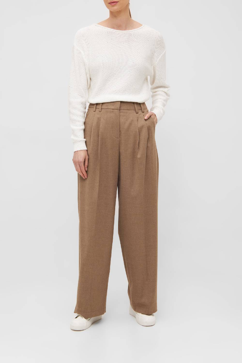 Raffaello Rossi Bundfaltenhose Wide Leg lang High Waist grau: MAYLA Günstiger Verkauf