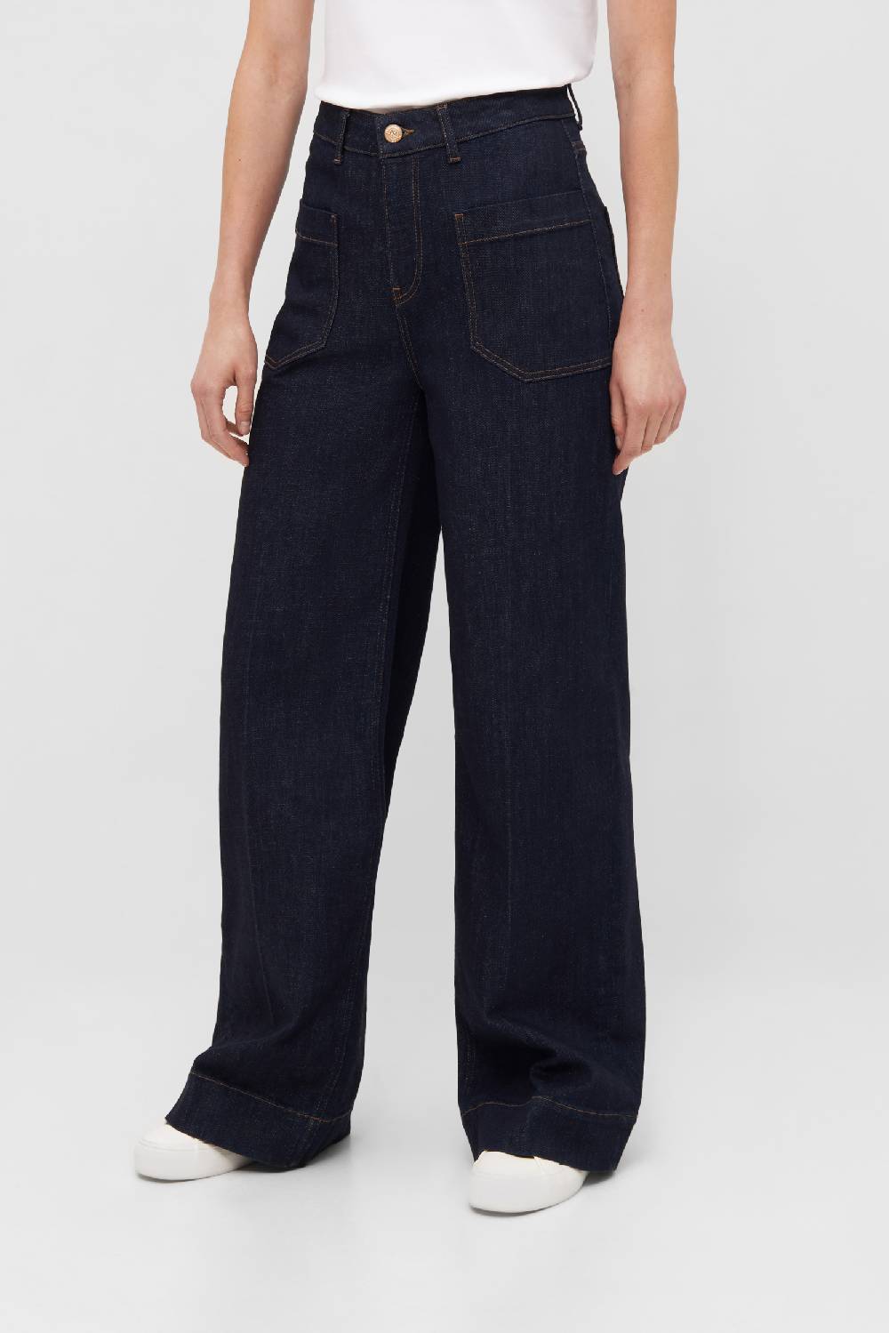 Raffaello Rossi 5-Pocket Wide Leg verkürzt -6/8 High Waist blau: MIRU