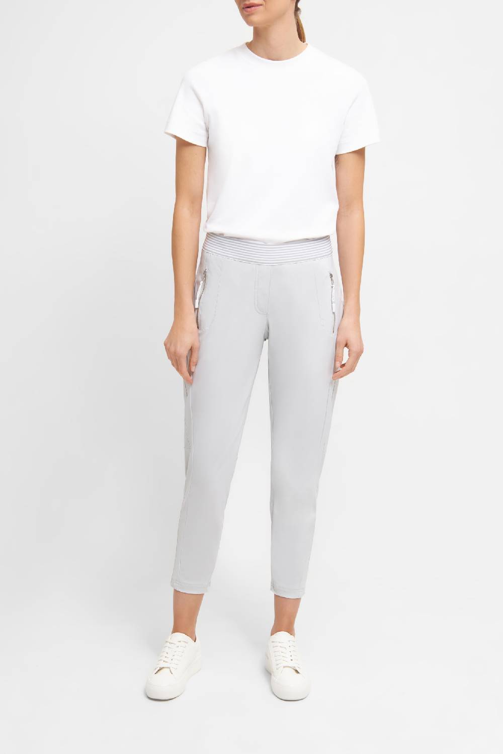 Raffaello Rossi Joggpant Relaxed verkürzt -7/8 Mid Waist schwarz: NATINA RIBBON im Angebot