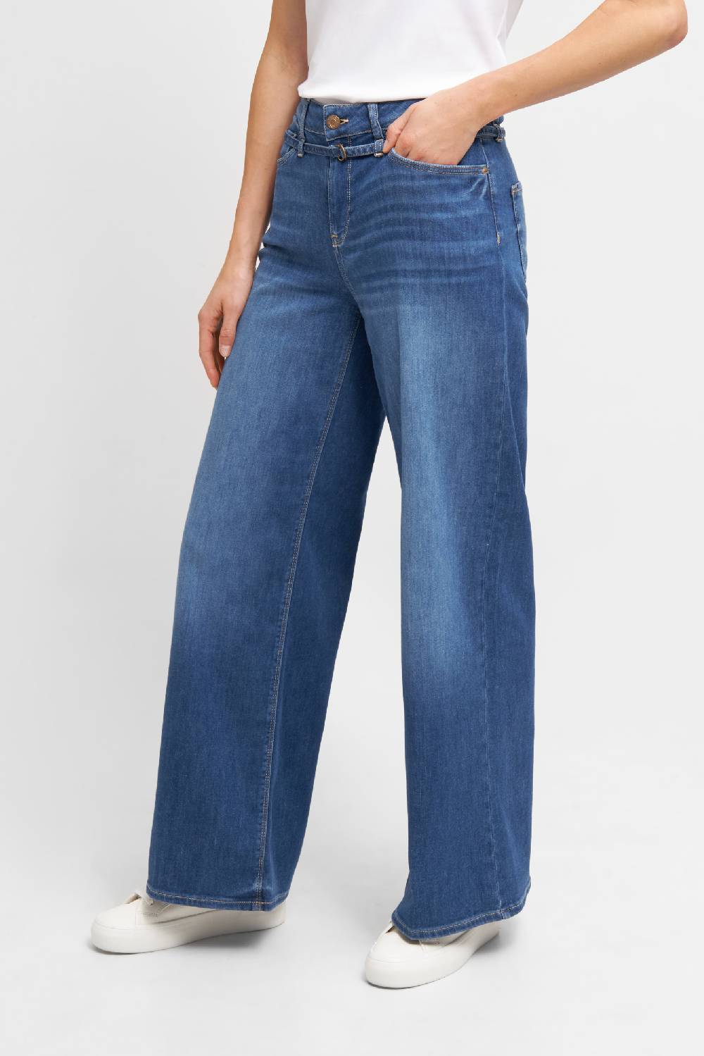 Raffaello Rossi 5-Pocket Wide Leg lang High Waist blau: SVENTY B