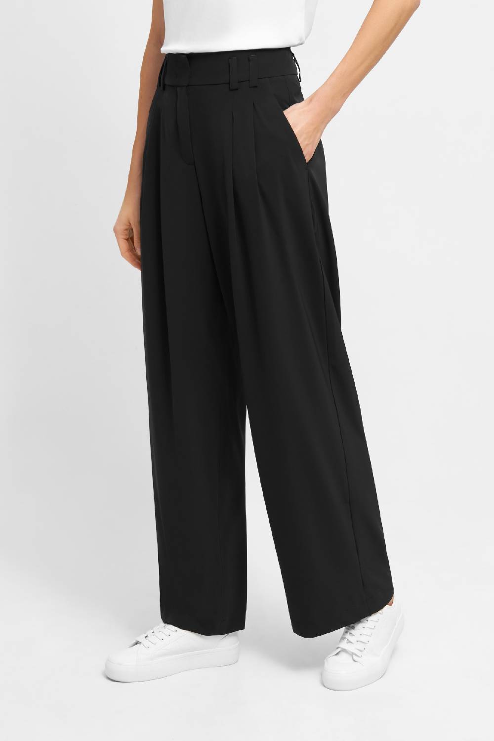 Raffaello Rossi Marlenehose Wide Leg lang High Waist schwarz: MAYLA