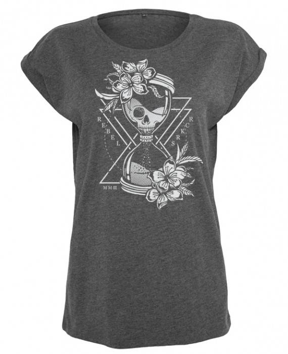 Rebel Rockers Hourglass Girl Loosefit Tee dark greyheather Blitzverkäufe