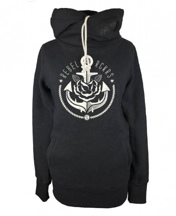 Rebel Rockers Anchor Rose Twisted Hooded Lagerräumung
