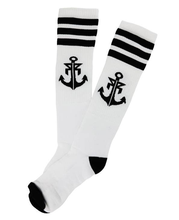 Rebel Rockers Tube Sock Anchor wht Outlet