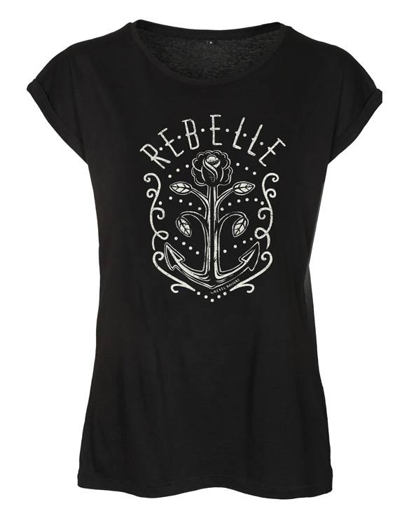 Rebel Rockers Fleur Girl Loosefit Tee blk Outlet