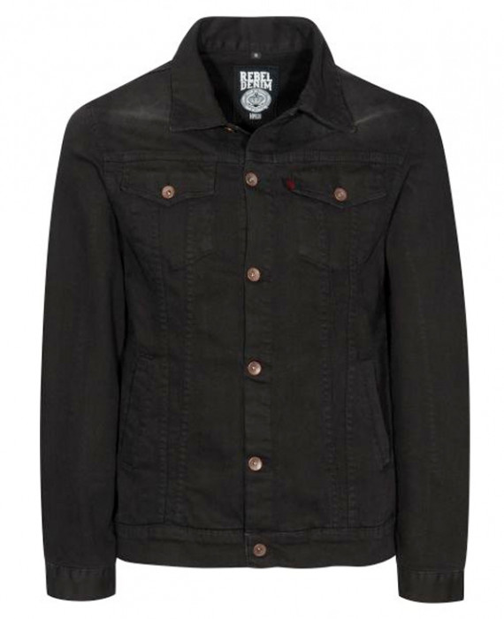 Rebel Rockers Jeans Jacke blk im Angebot
