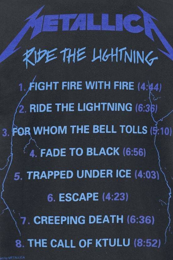 EMP "Ride The Lightning" T-Shirt schwarz von Metallica im Angebot