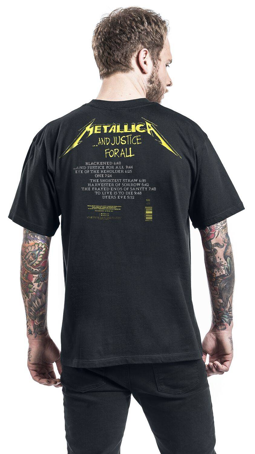 EMP " And Justice For All - Tracklist" T-Shirt schwarz von Metallica Schlussverkauf