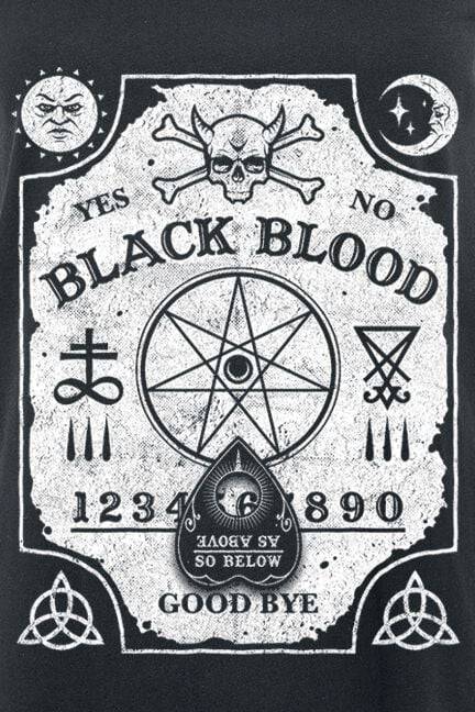 EMP "Witchboard" Top schwarz von Black Blood by Gothicana Günstiger Verkauf