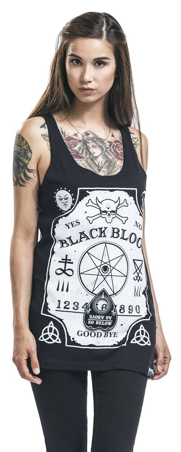EMP "Witchboard" Top schwarz von Black Blood by Gothicana Günstiger Verkauf