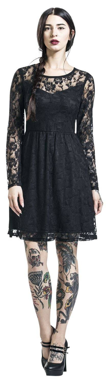EMP "Lace Dress" Kurzes Kleid schwarz von Gothicana by EMP Verkauf