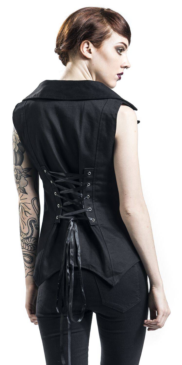 EMP Weste schwarz von Gothicana by EMP Angebote