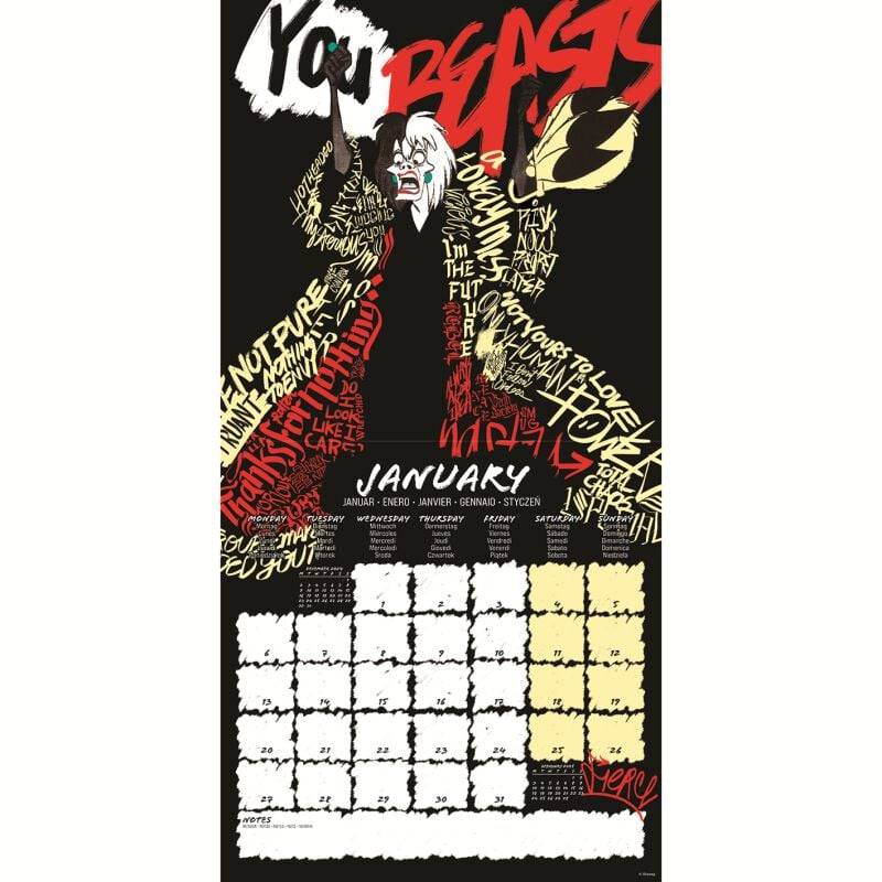 EMP "Villains - Wandkalender 2025" Kalenderbuch multicolor von Disney im Angebot