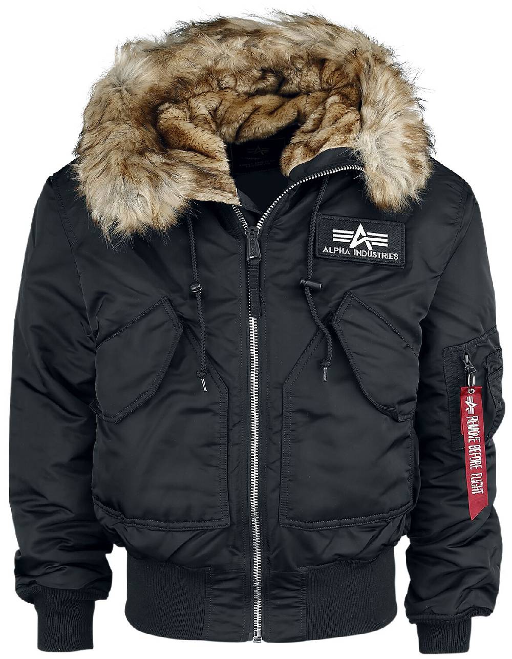 EMP "45P Hooded Custom" Winterjacke schwarz von Alpha Industries