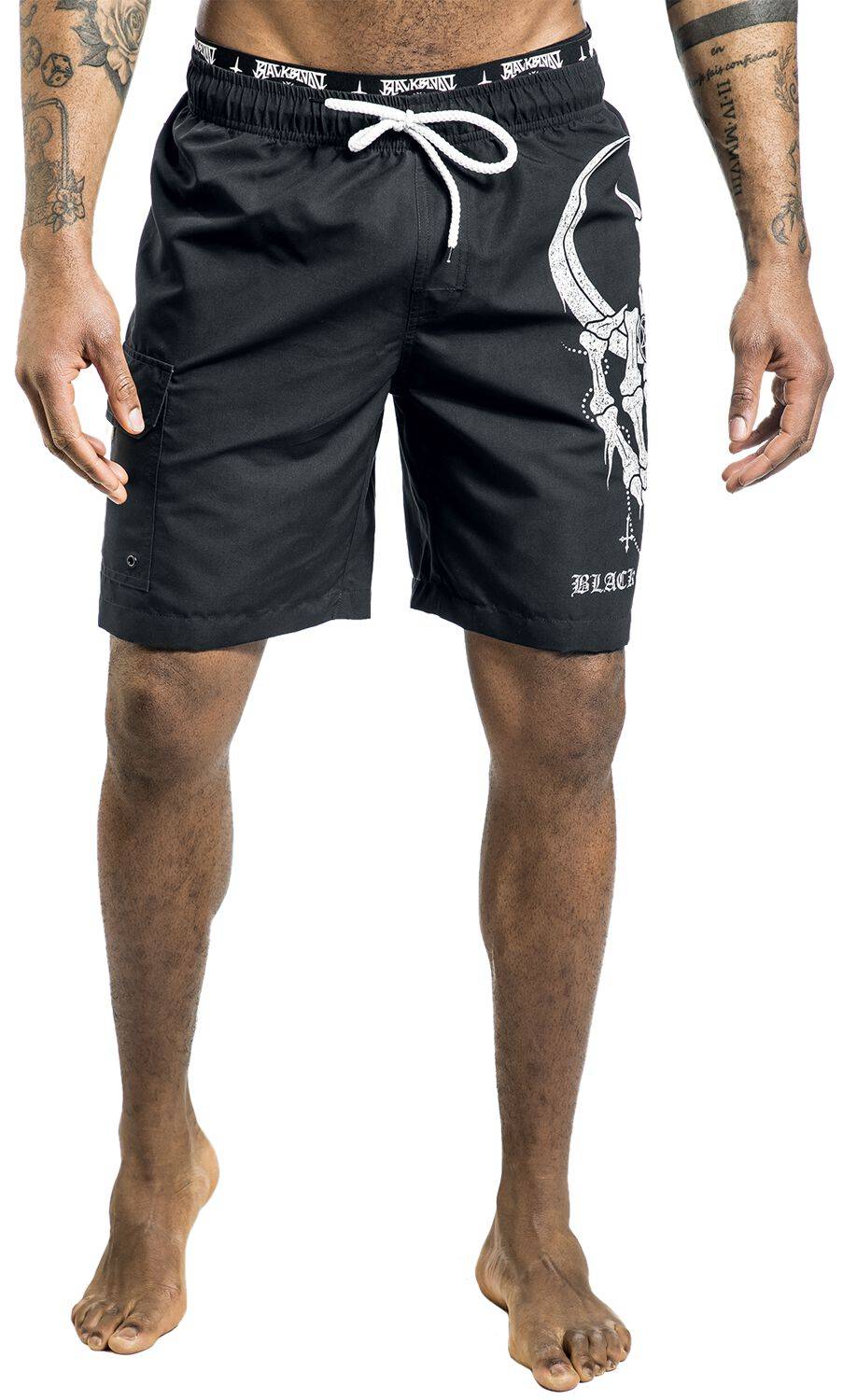 EMP Badeshort schwarz von Gothicana by EMP Saisonschlussverkauf