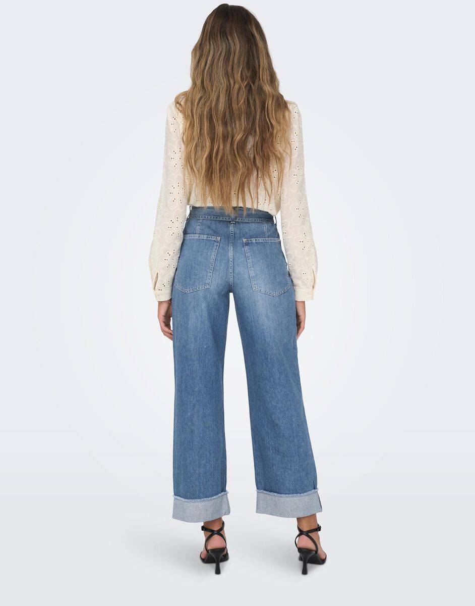 EMP "Onlmaddie Ex HW Wide Belt Fold UP DNM" Jeans blau von Only Schlussverkauf
