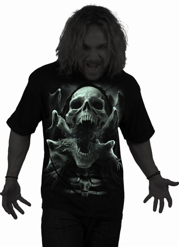 EMP "Ghost Skull - Glow In The Dark" T-Shirt schwarz von Spiral Fabrikverkauf