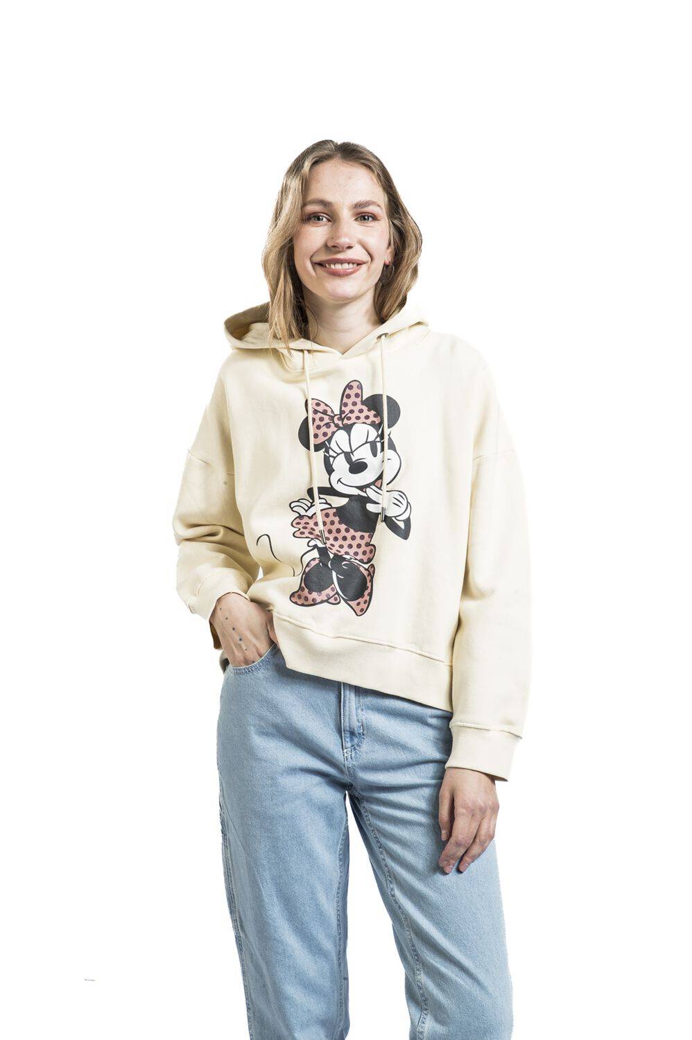 EMP "Minnie" Kapuzenpullover beige von Micky Maus im Angebot