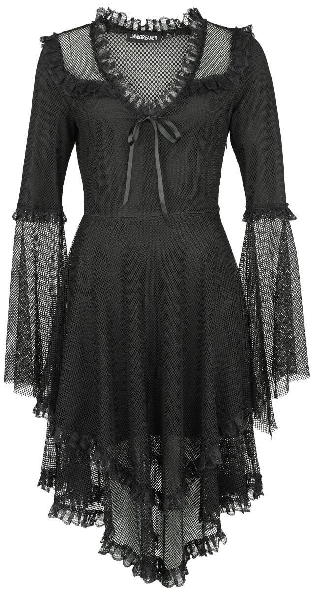 EMP "Fishnet Flared Dress" Mittellanges Kleid schwarz von Jawbreaker