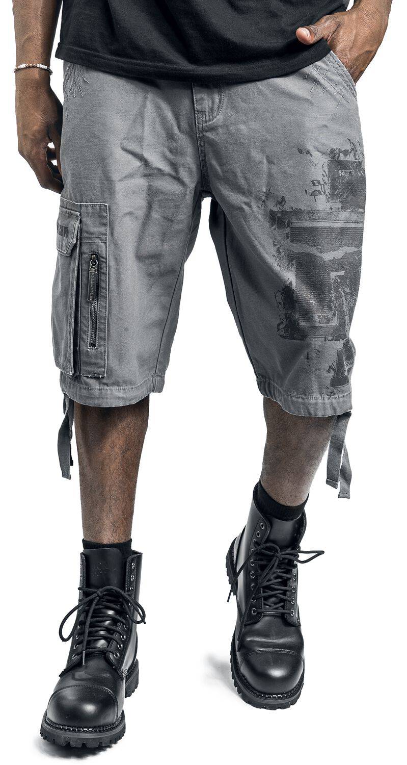 EMP "Broken Logo" Short grau von Rammstein Auslauf