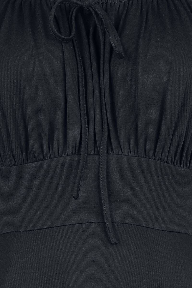 EMP "Gathered Neckline Flare Dress" Mittellanges Kleid schwarz von Voodoo Vixen Bis zu 60% Rabatt