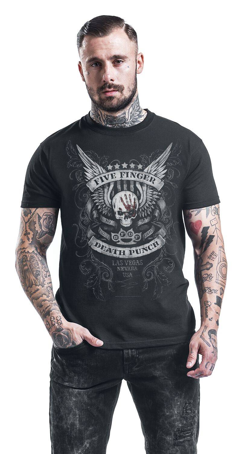 EMP "No Regrets" T-Shirt schwarz von Five Finger Death Punch Outlet