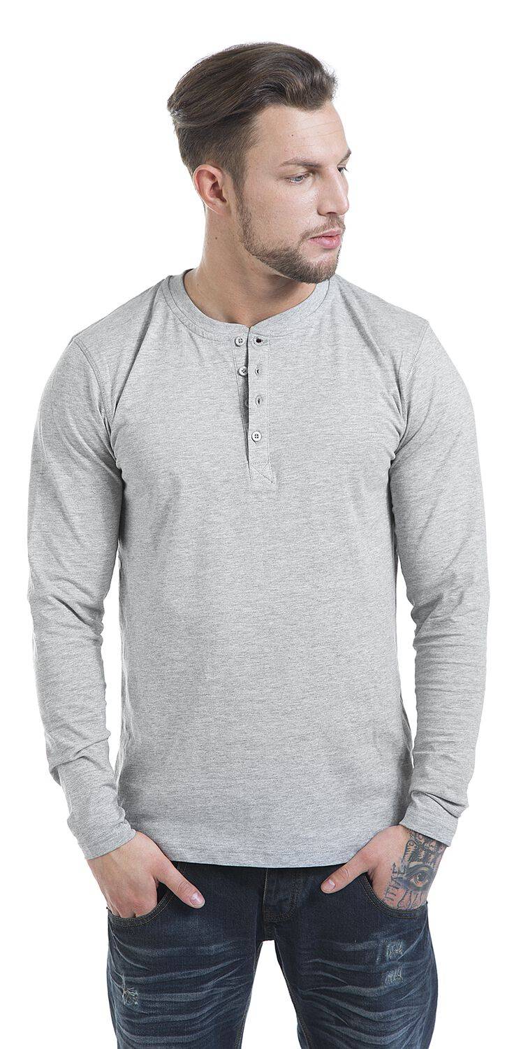 EMP "Basic Henley" Langarmshirt grau von Urban Classics Schlussverkauf