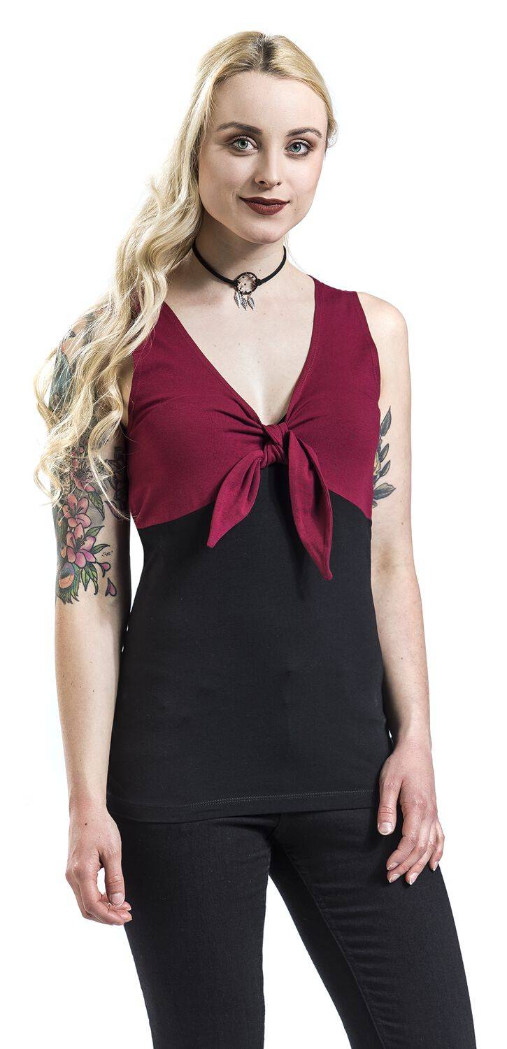 EMP Top bordeaux/schwarz von Rock Rebel by EMP Blitzverkäufe