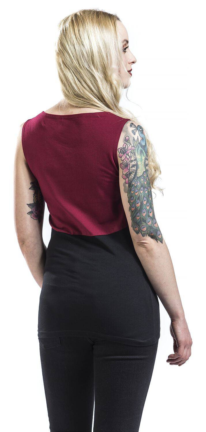 EMP Top bordeaux/schwarz von Rock Rebel by EMP Blitzverkäufe
