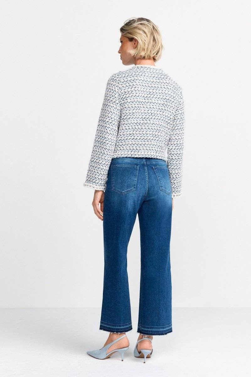 Eich & Royal Kurze Bouclé-Jacke in Blauweiß Blitzverkäufe