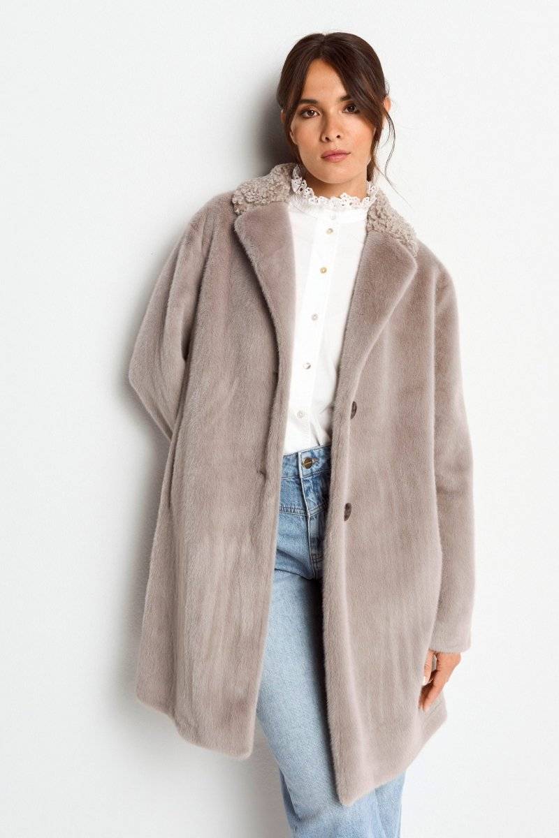 Eich & Royal Mantel aus weichem Fake Fur Schlussverkauf