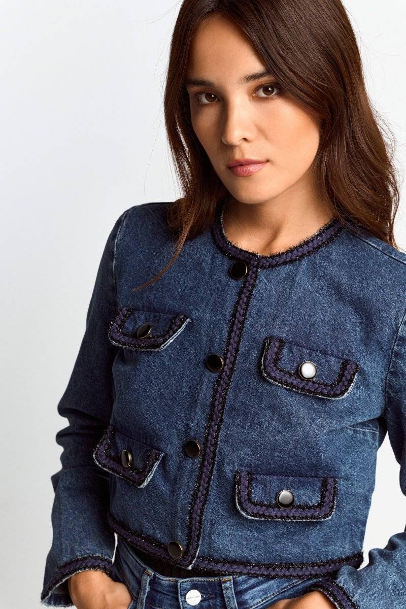 Eich & Royal Denim-Jacke mit Zierborten Blitzverkäufe