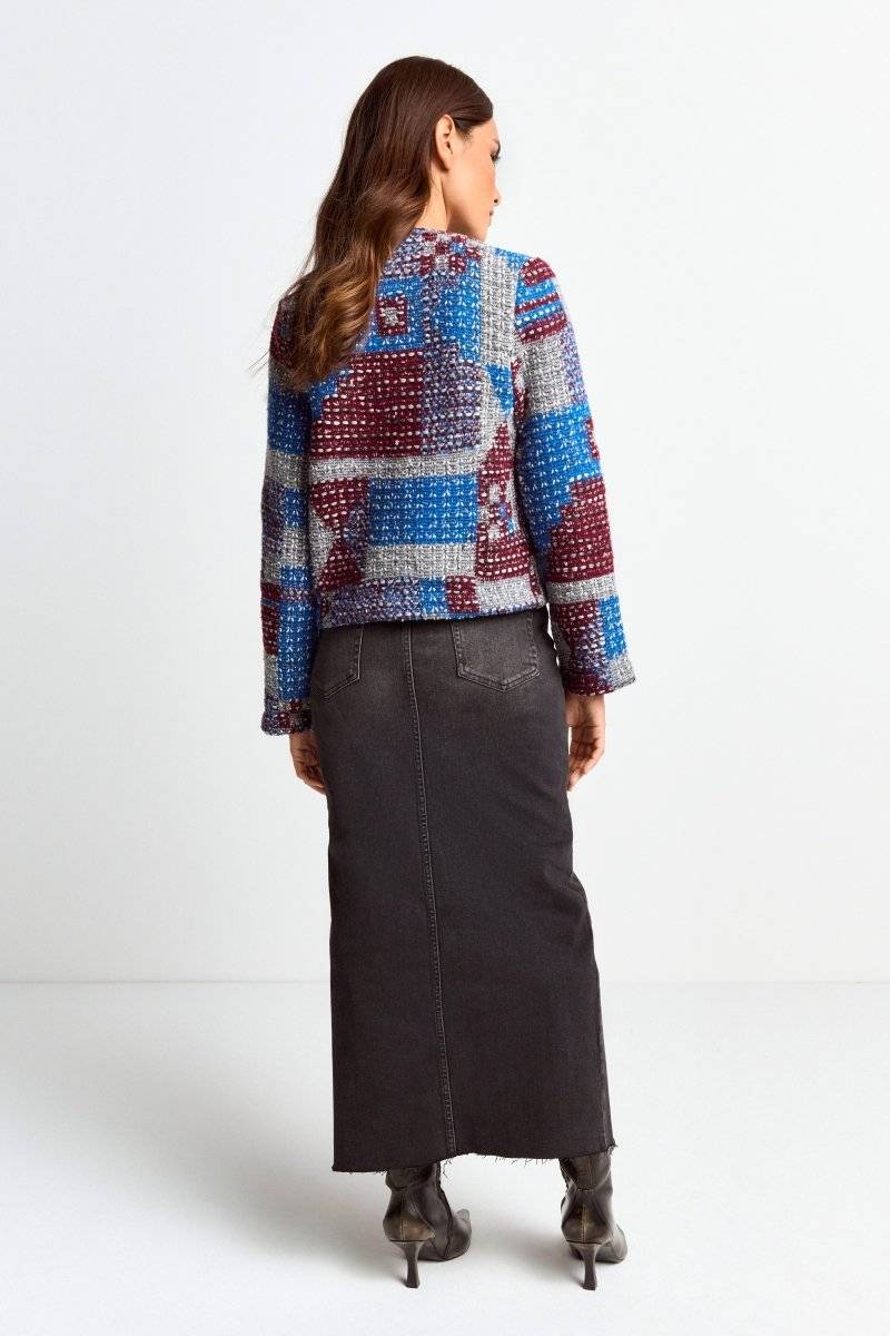 Eich & Royal Mehrfarbige Bouclé-Jacke Schlussverkauf
