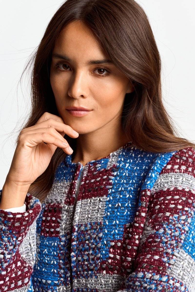 Eich & Royal Mehrfarbige Bouclé-Jacke Schlussverkauf