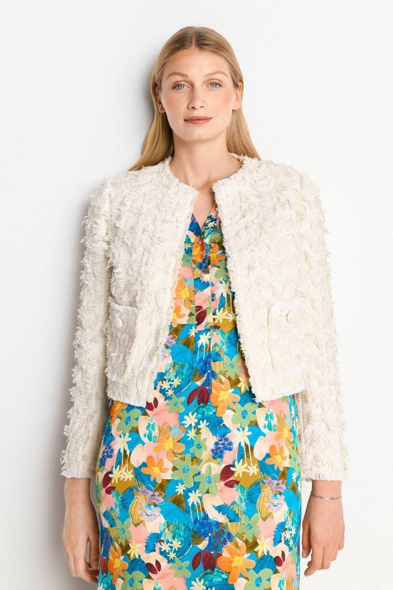 Eich & Royal Kurze Jacke mit fransiger Struktur Hotsell