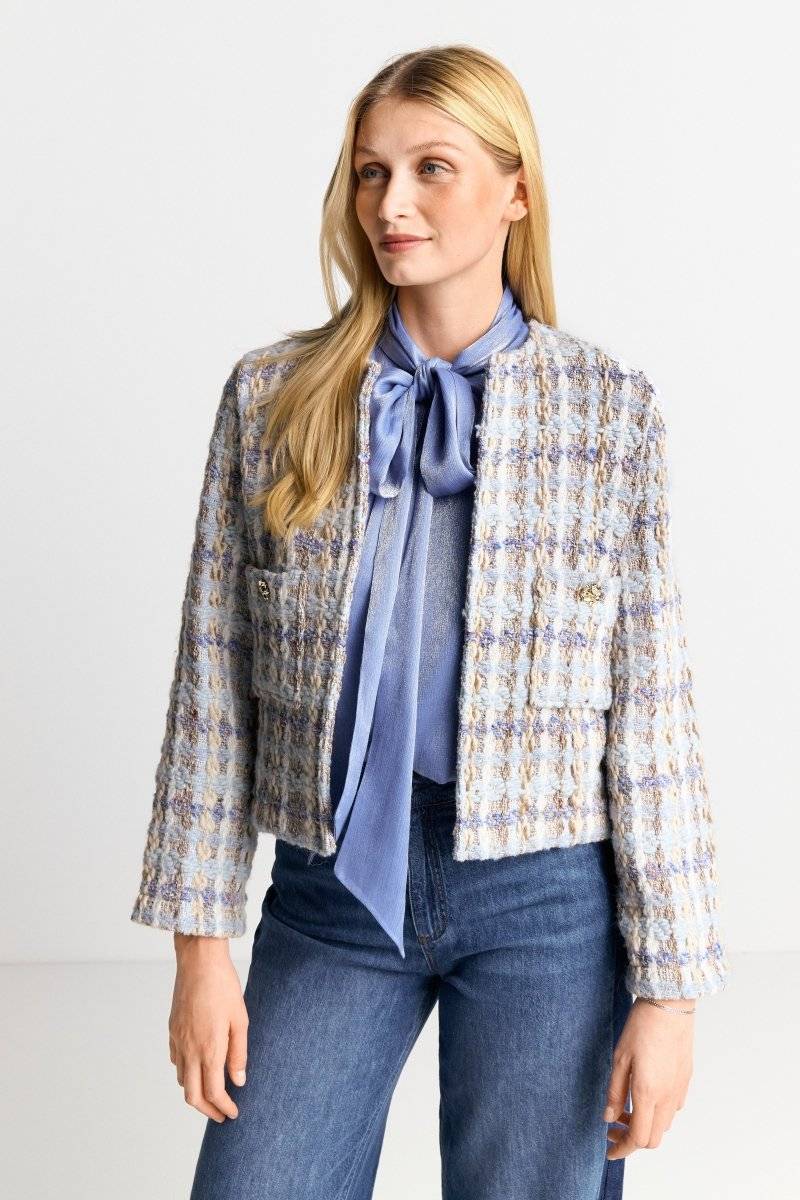 Eich & Royal Bouclé-Jacke mit Rundhalsausschnitt