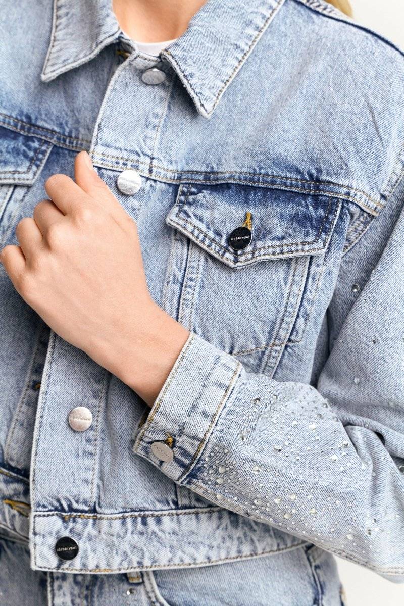 Eich & Royal Denim-Jacke mit Strassdetails 50% Rabatt mit kostenlosem Versand