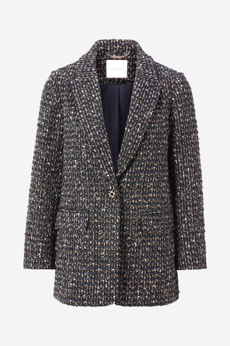 Eich & Royal Bouclé-Blazer mit Statement-Knopf im Angebot
