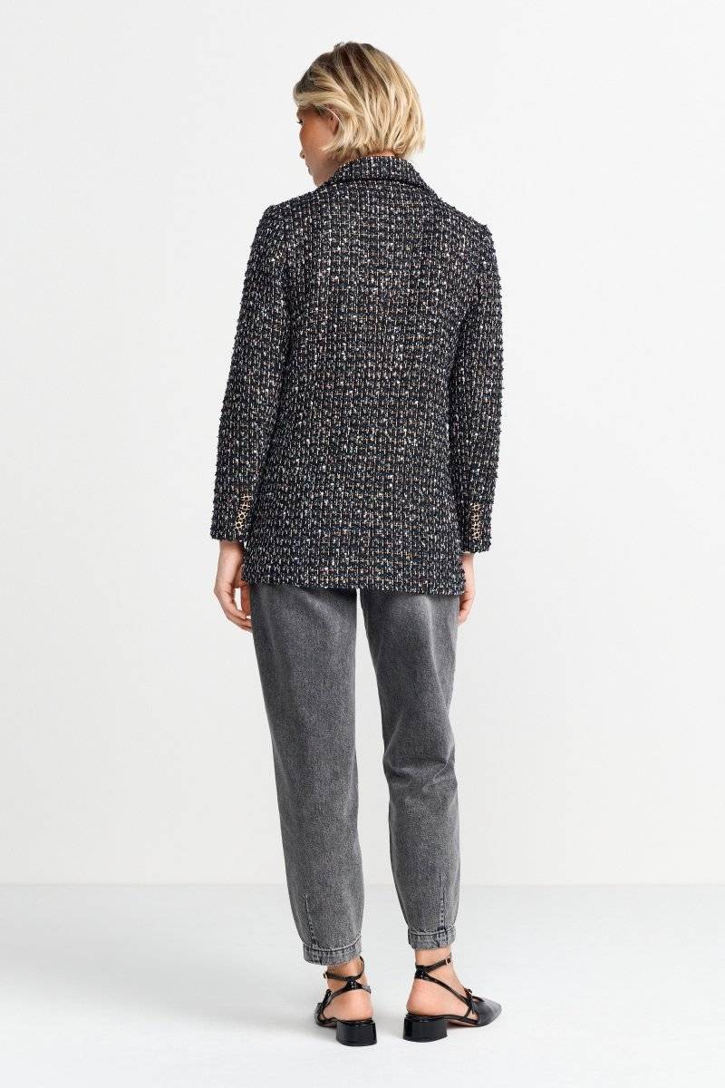Eich & Royal Bouclé-Blazer mit Statement-Knopf im Angebot