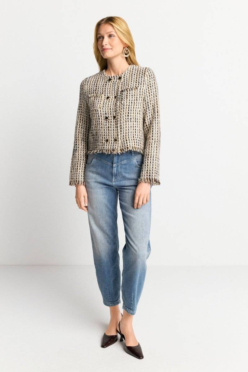 Eich & Royal Bouclé-Jacke mit Fransen Hotsell