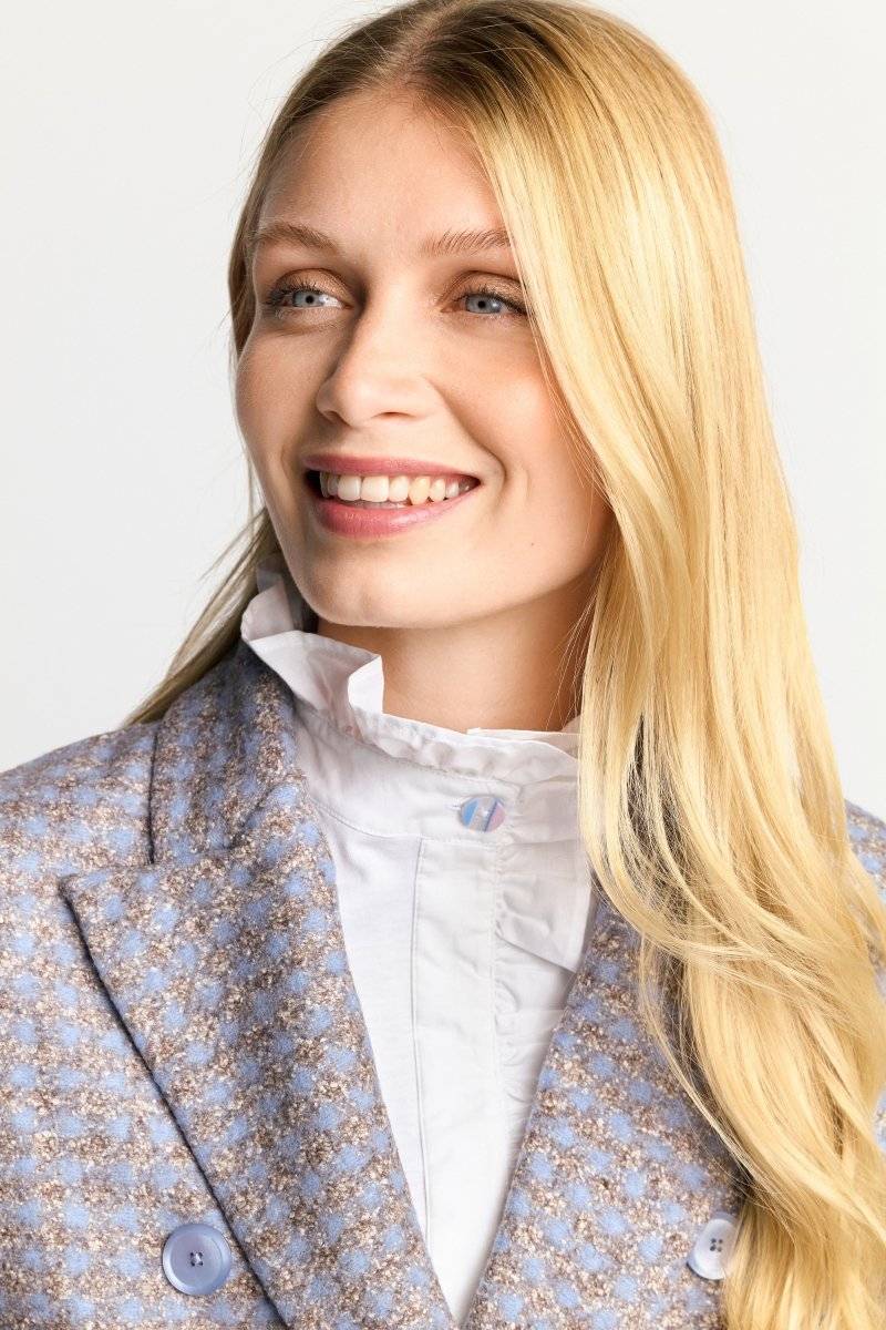 Eich & Royal Karierter Wollblazer mit Reverskragen im Angebot