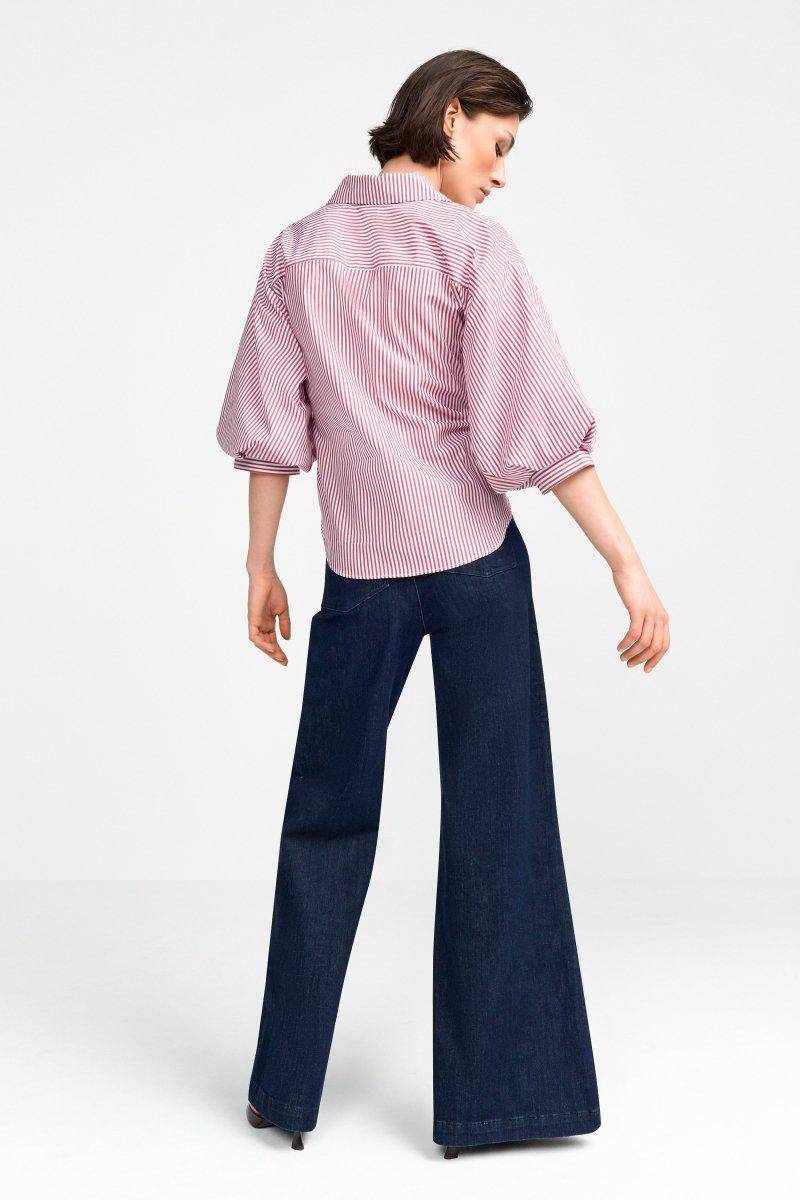 Eich & Royal Wickelbluse mit V-Neck und Streifen im Angebot