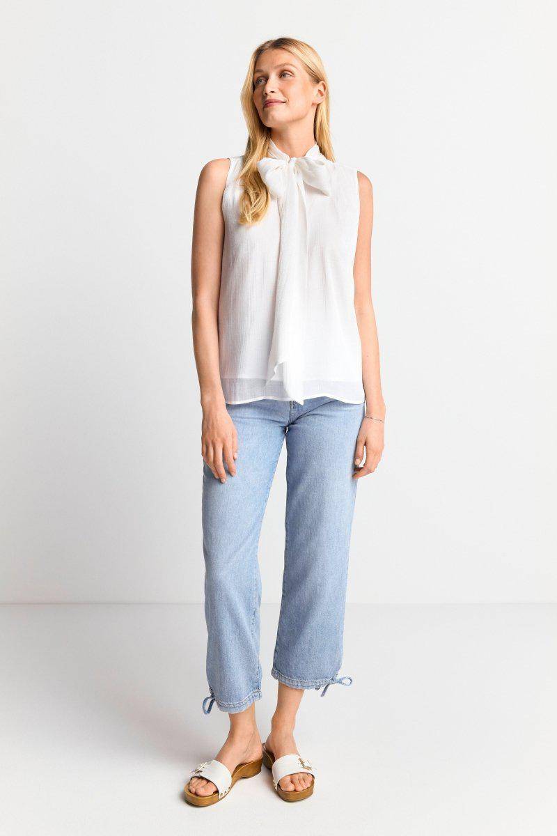 Eich & Royal Ärmellose Schluppenbluse mit Glanzeffekt Outlet