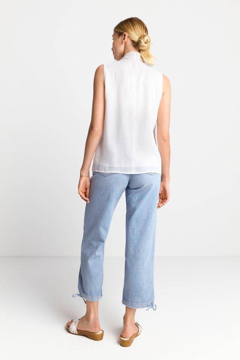 Eich & Royal Ärmellose Schluppenbluse mit Glanzeffekt Outlet