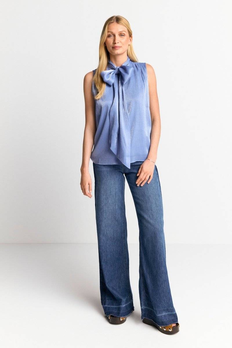 Eich & Royal Ärmellose Schluppenbluse mit Glanzeffekt Outlet