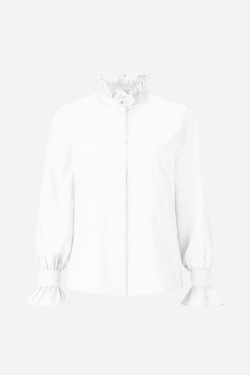 Eich & Royal Weiße Bluse mit Rüschenkragen Schlussverkauf