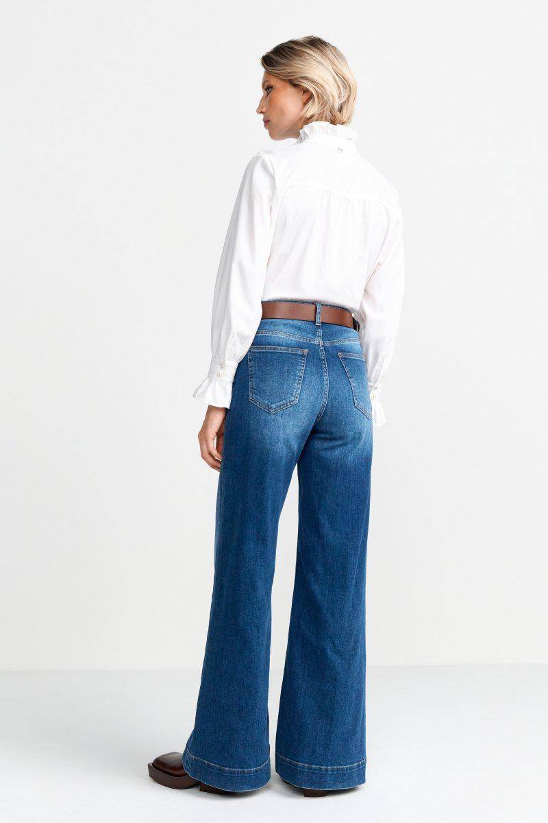 Eich & Royal Weiße Bluse mit Rüschenkragen Schlussverkauf
