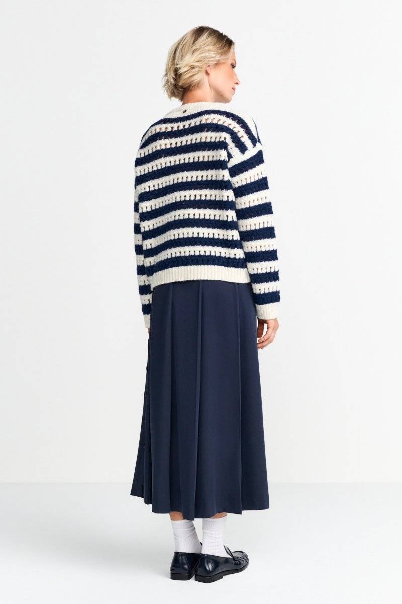 Eich & Royal Gestreifter Lochstrickpullover Blitzverkäufe