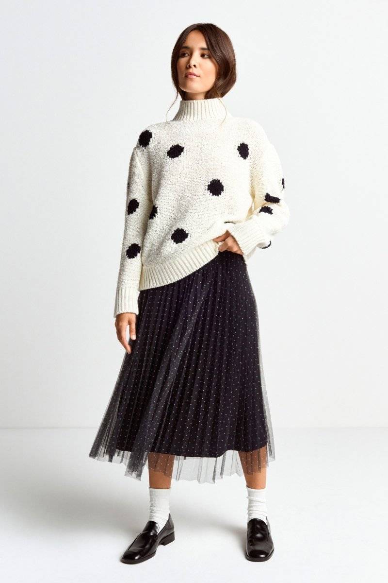 Eich & Royal Pullover mit blauen Polka Dots Verkauf