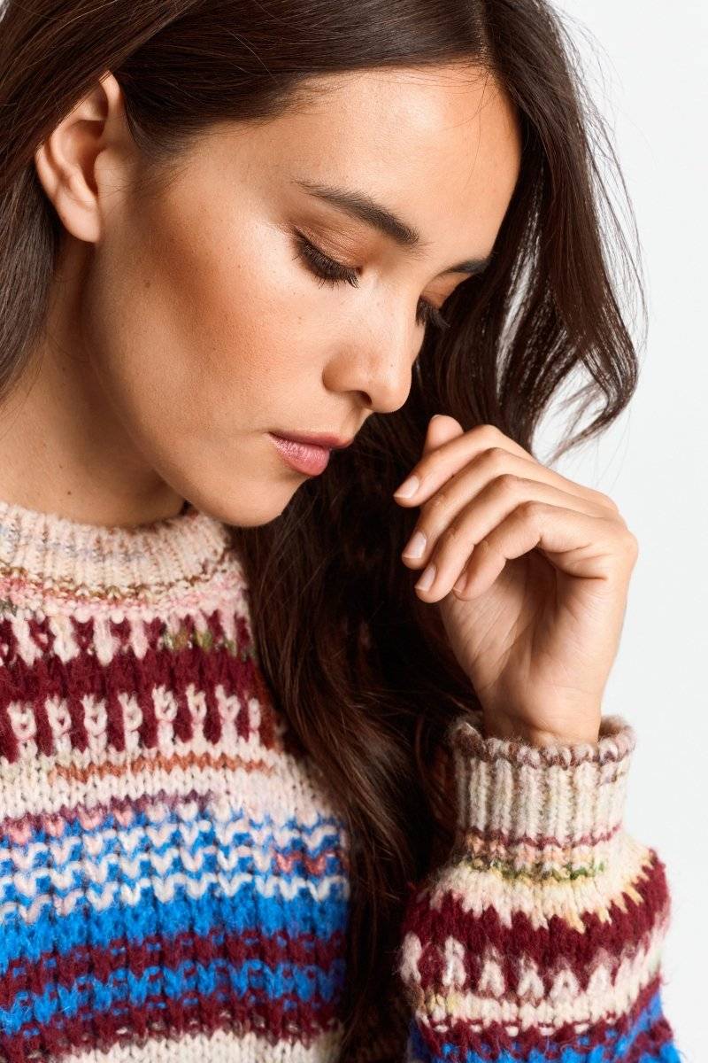 Eich & Royal Pullover mit bunten Streifen Schlussverkauf